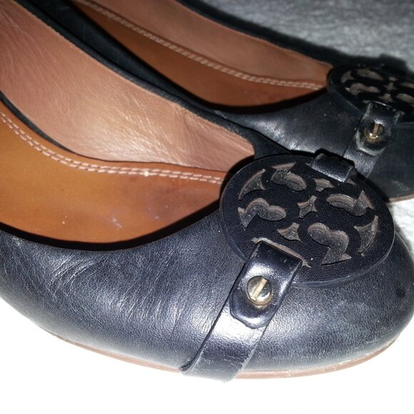 Size 7 Tory Burch Wedge Heels Worn - Picture 3 of 9